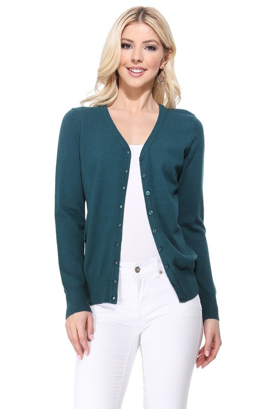 Women's V-Neck Button Down Knit Cardigan Sweater Shop Style & More | Fresh Looks, Everyday Deals & Free Shipping