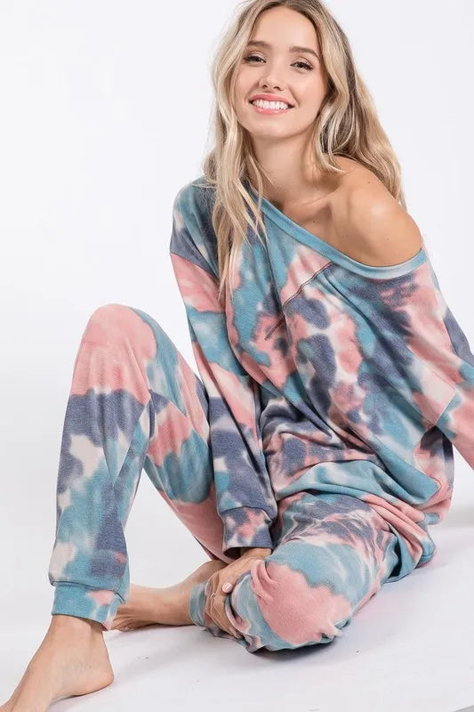 BiBi Tie Dye French Terry Casual Pants New Era Fashion LLc