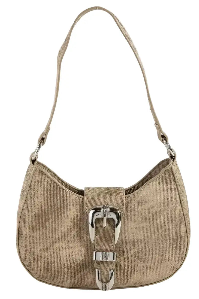 Fame Buckle Detail Hobo Shoulder Bag West2East Surf