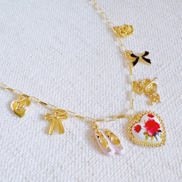 Ballet Garden Charm Necklace – Whimsical Gold Chai Shop Style & More | Fresh Looks, Everyday Deals & Free Shipping