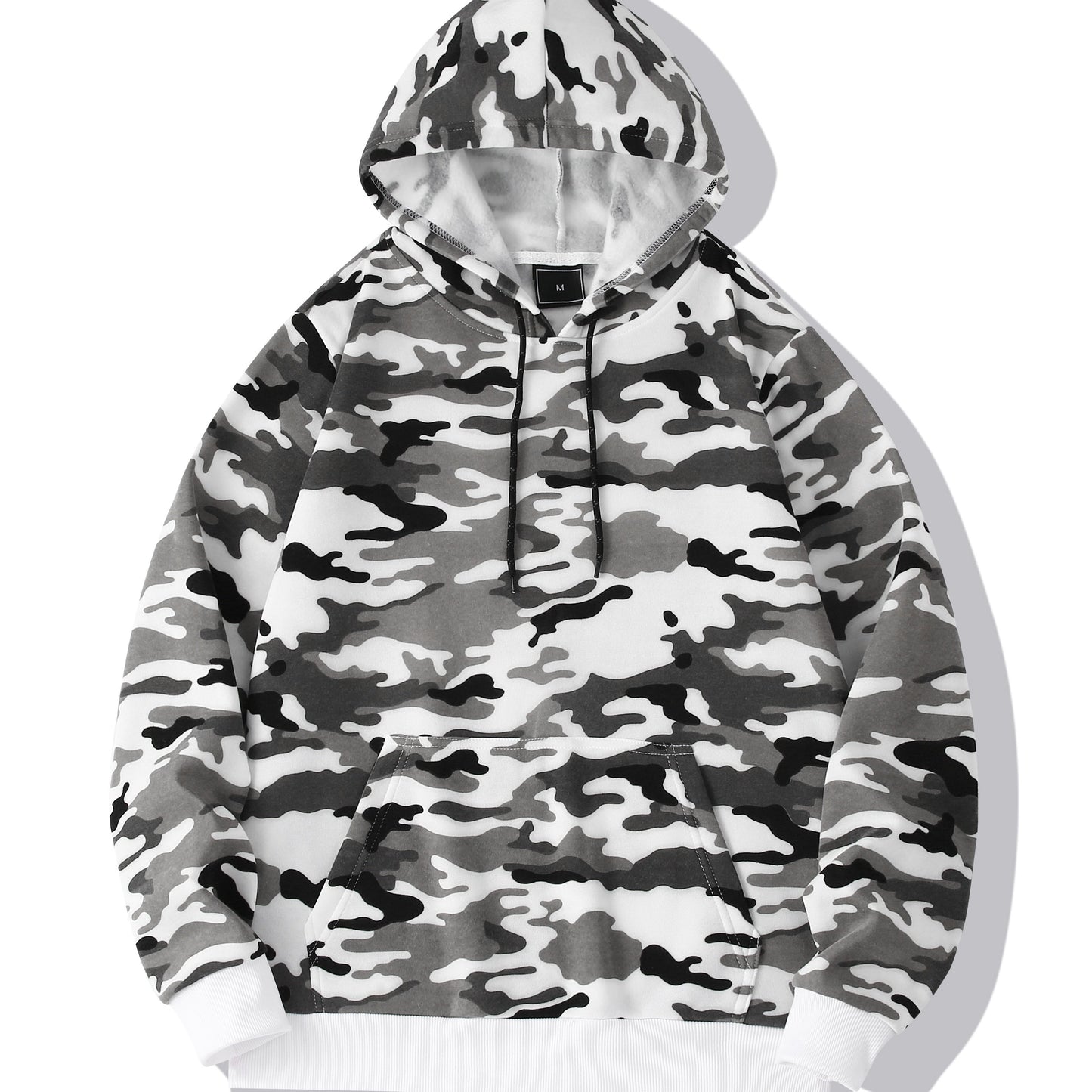 Men's Camouflage Loose Pullover Hooded Fleece Sweatshirt for Autumn And Winter, Hooded, Fleece NovaCart