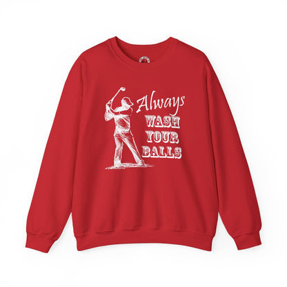 Always Wash Your Balls Golf Crewneck Sweatshirt The Devil's Pickle