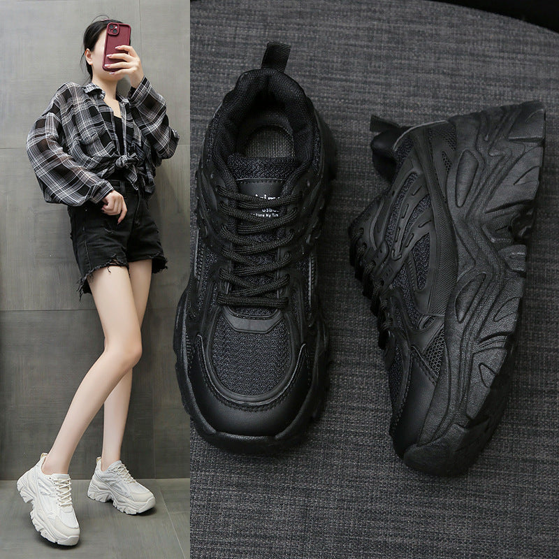 Thick-Bottom Breathable White Shoes for Women — Stylish & Cushioned FitiqueFit