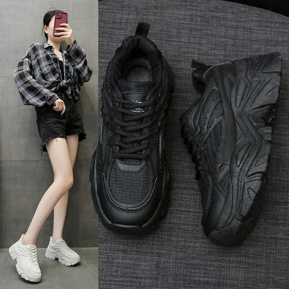 Thick-Bottom Breathable White Shoes for Women — Stylish & Cushioned FitiqueFit