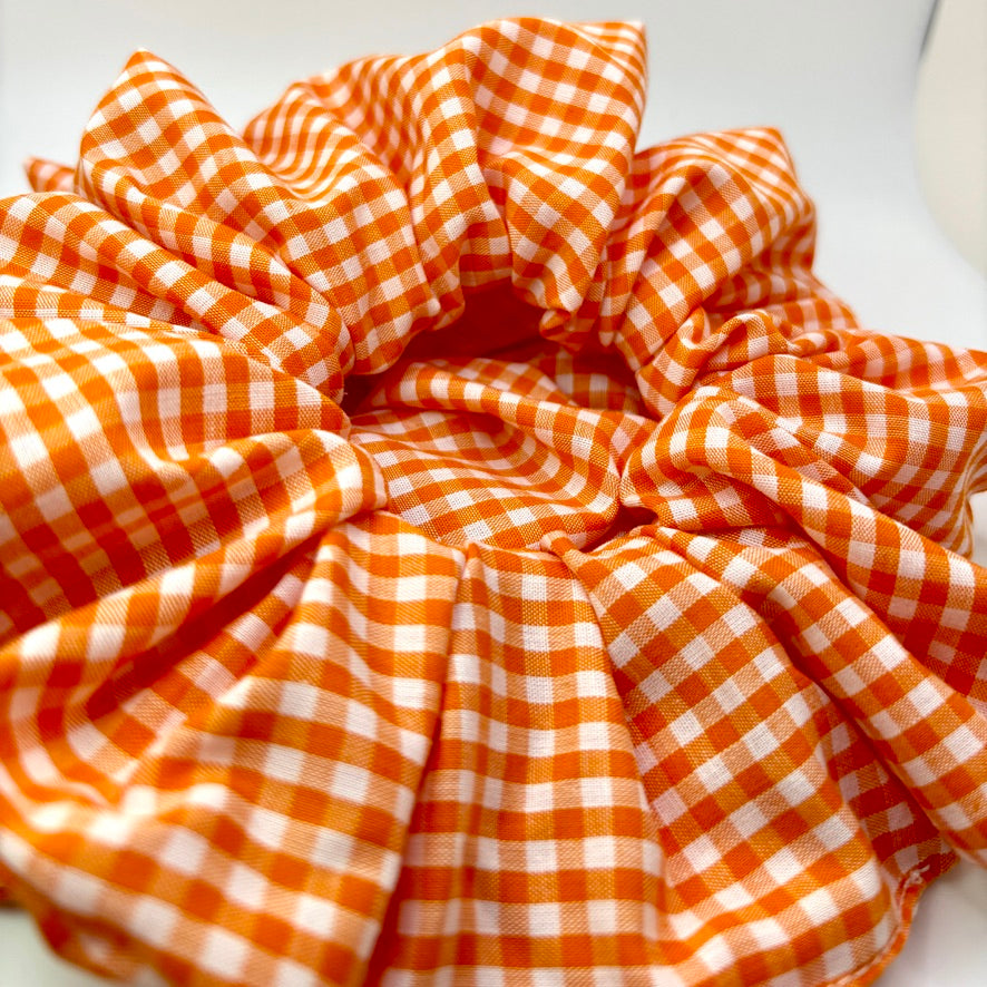 Orange Gingham Spring Scrunchie Enchanted Scrunch