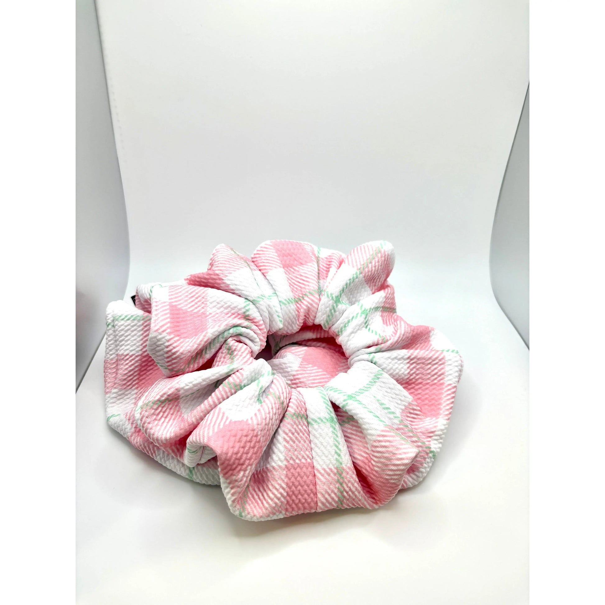 Pink & Green Plaid Spring Bullet Scrunchie Enchanted Scrunch