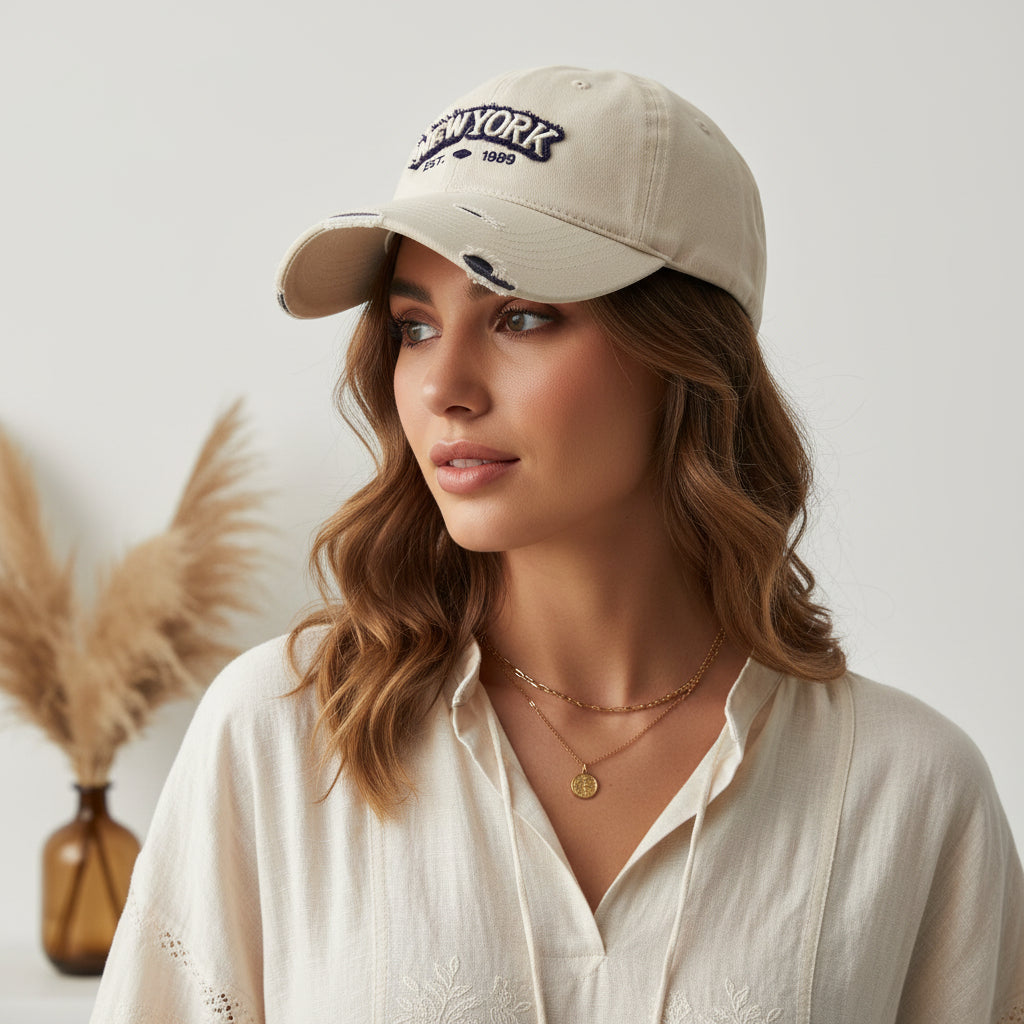 Embroidered Letter Denim Baseball Cap – Soft Crown FitiqueFit