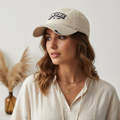 Embroidered Letter Denim Baseball Cap – Soft Crown FitiqueFit