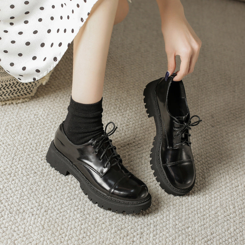 Women’s Solid-Color Retro Slip-On Platform Shoes FitiqueFit
