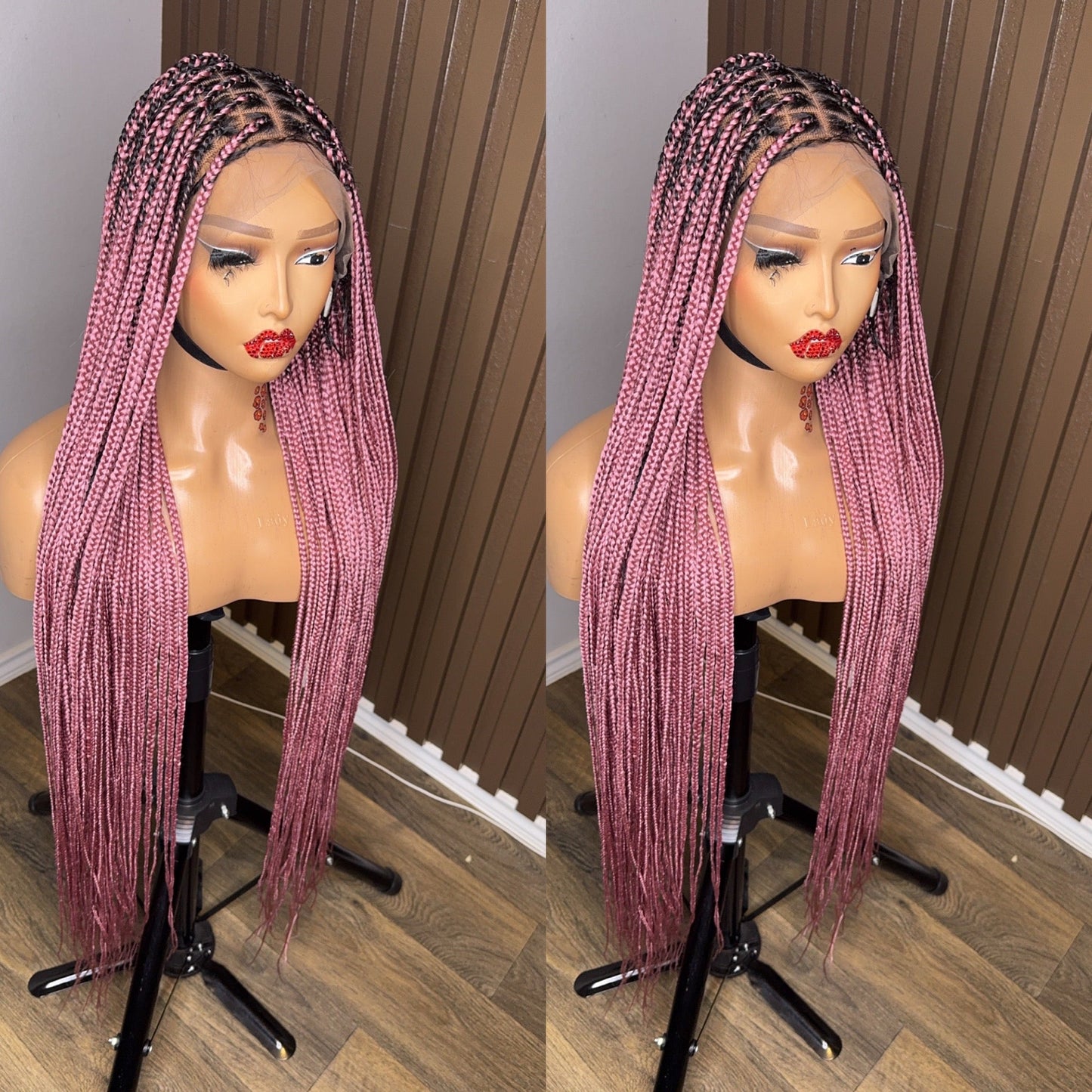Light pink darkroot knotless braiddd wig HOL stores