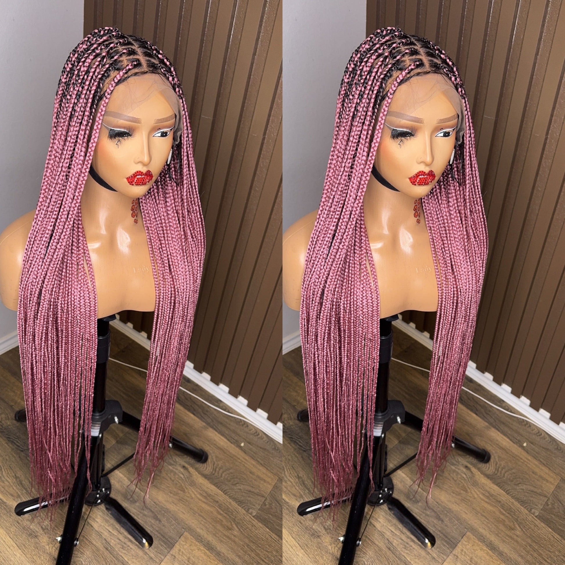 Light pink darkroot knotless braiddd wig HOL stores