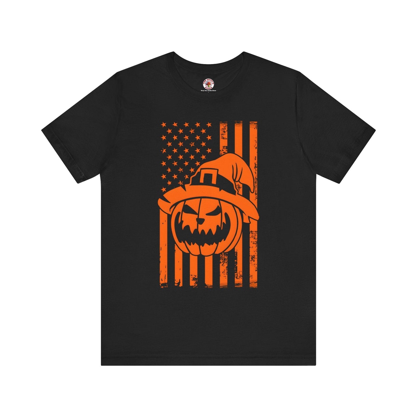 Pumpkin American Flag T-Shirt The Devil's Pickle