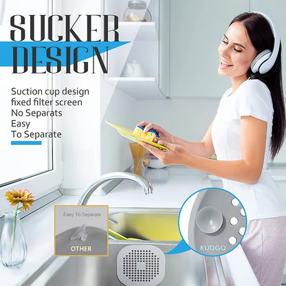 5pcs/3pcs/1pc Silicone Hair Filter | Bathtub and Shower Floor Drain Plug, Kitchen Deodorant Plug, Anti-Clogging Sink Filter NovaCart