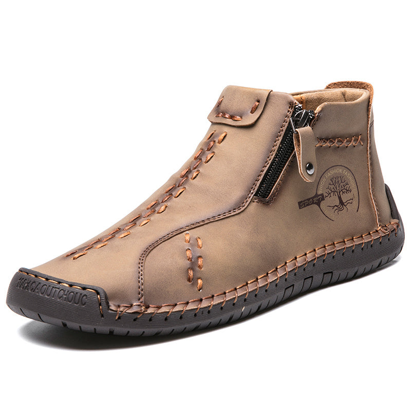 Men's Handmade PU Boots with Zipper, Casual NovaCart