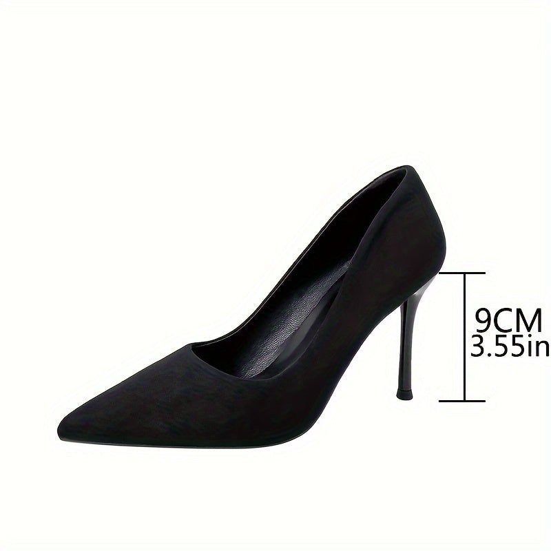 Ladies Pointed Toe Stiletto High Heels | Solid Color, Ultrahigh Heel, Flannel Upper, Tpu Sole, Synthetic faux leather Insole | Brand: Vipmrsking, Suitable For Fall Season, Women Shoes NovaCart