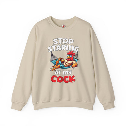 Stop Staring at My Cock Crewneck Sweatshirt The Devil's Pickle