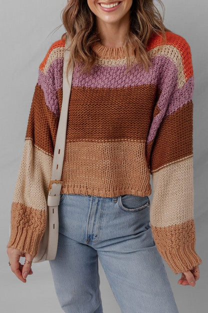 Colorblock Drop Shoulder Cropped Sweater Shop Style & More | Fresh Looks, Everyday Deals & Free Shipping