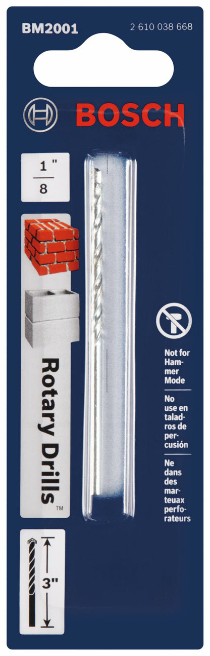 BOSCH BM2001 1/8 In. X 2 In. X 3 In. Fast Spiral Rotary Masonry Drill Bit VM Hardware