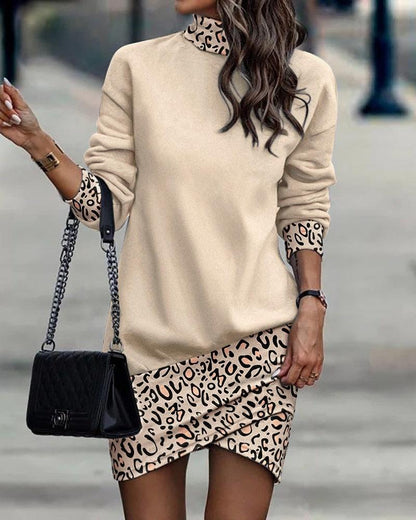 Wild West Chic Long-Sleeved High-Neck Irregular Dress for Cowgirls Country in My Heart