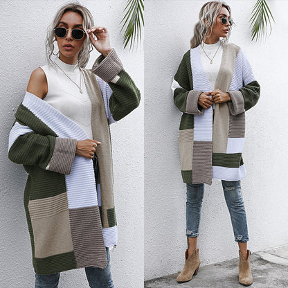 Women’s Color Matching Knit Cardigan FitiqueFit