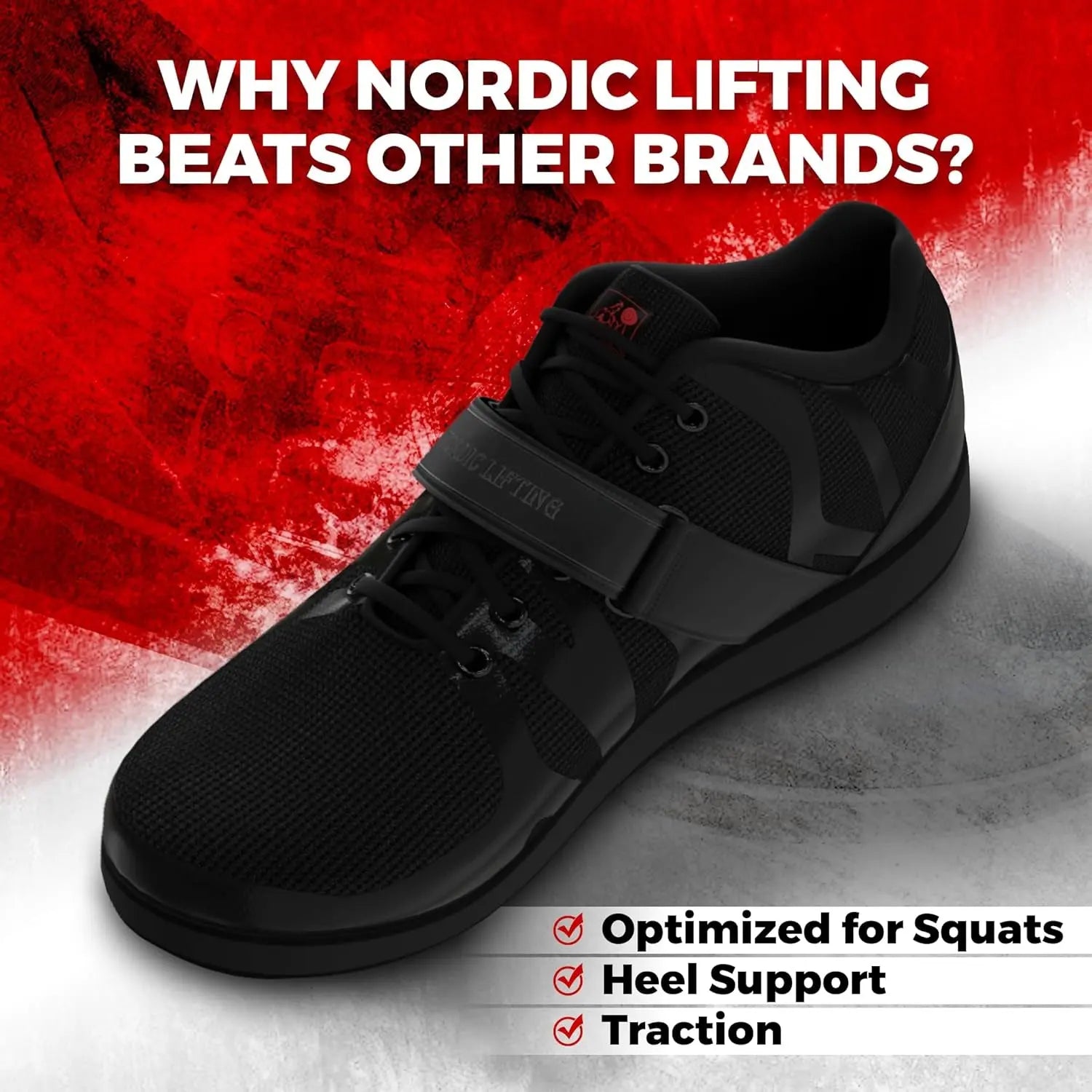 MEGIN Deadlift Shoes – Elevated Heel Gym Footwear for Powerlifting, Weightlifting & Strength Training – Non-Slip Sole Lifting Shoes for Men