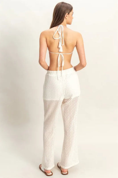 HYFVE Crochet Bra and Drawstring Pants Set West2East Surf