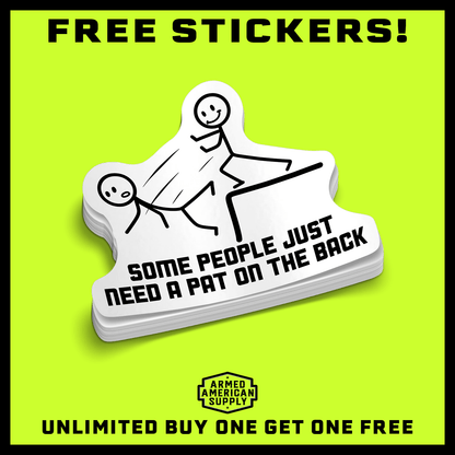 Pat On The Back -  Hard Hat Decal Armed American Supply