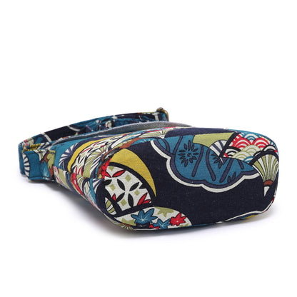 Ethnic Style Crossbody Bag, Vintage Floral Print Bucket Bag, Women's Fabric Flap Purse NovaCart