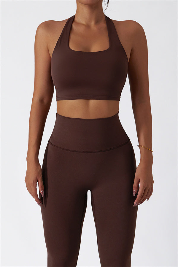The Seraphine Halter Crop Top Leggings 2-Piece Set Fitglutes Activewear Gymwear Sportswear & Workout Clothes