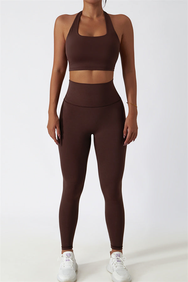 The Seraphine Halter Crop Top Leggings 2-Piece Set Fitglutes Activewear Gymwear Sportswear & Workout Clothes