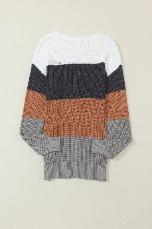Colorblock Stripe Round Neck Pullover Sweater Shop Style & More | Fresh Looks, Everyday Deals & Free Shipping