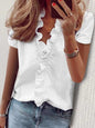 Cowgirl Chic Ruffle Top – Stylish Short Sleeved Shirt for Casual Cowgirl Style Country in My Heart