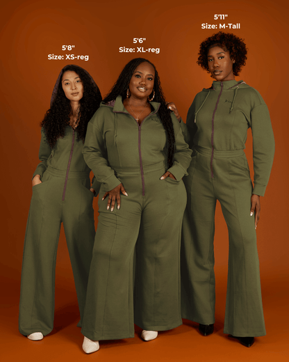 Green Satin Lined Jumpsuit KINApparel