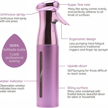 1pcs 300ml Electroplating Continuous Spray Bottle Automatic High-pressure Spray Bottle Hairdressing Alcohol Disinfection Spray Bottle NovaCart