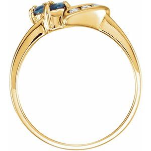 14K Yellow Natural Blue Sapphire & .07 CTW Natural Diamond Ring Ethereal Legacy Boutiques