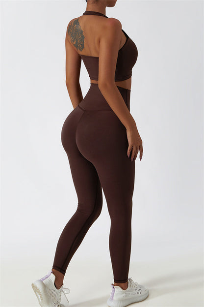 The Seraphine Halter Crop Top Leggings 2-Piece Set Fitglutes Activewear Gymwear Sportswear & Workout Clothes