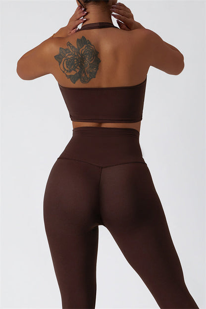 The Seraphine Halter Crop Top Leggings 2-Piece Set Fitglutes Activewear Gymwear Sportswear & Workout Clothes