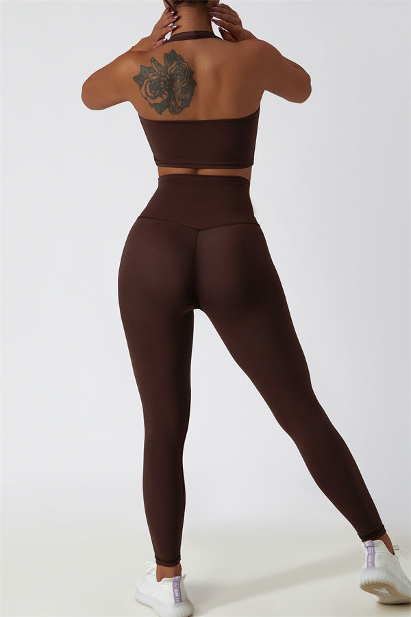 The Seraphine Halter Crop Top Leggings 2-Piece Set Fitglutes Activewear Gymwear Sportswear & Workout Clothes
