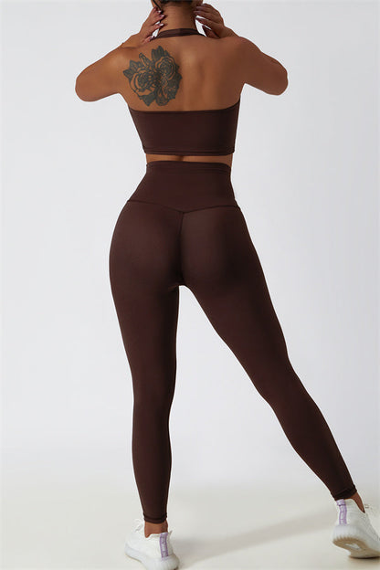 The Seraphine Halter Crop Top Leggings 2-Piece Set Fitglutes Activewear Gymwear Sportswear & Workout Clothes