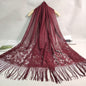 Women's Casual Shawl Wrap - Solid Color, Lightweight Polyester Knit - Going Out Essentials | Fringe Trim | Floral Lace Details NovaCart