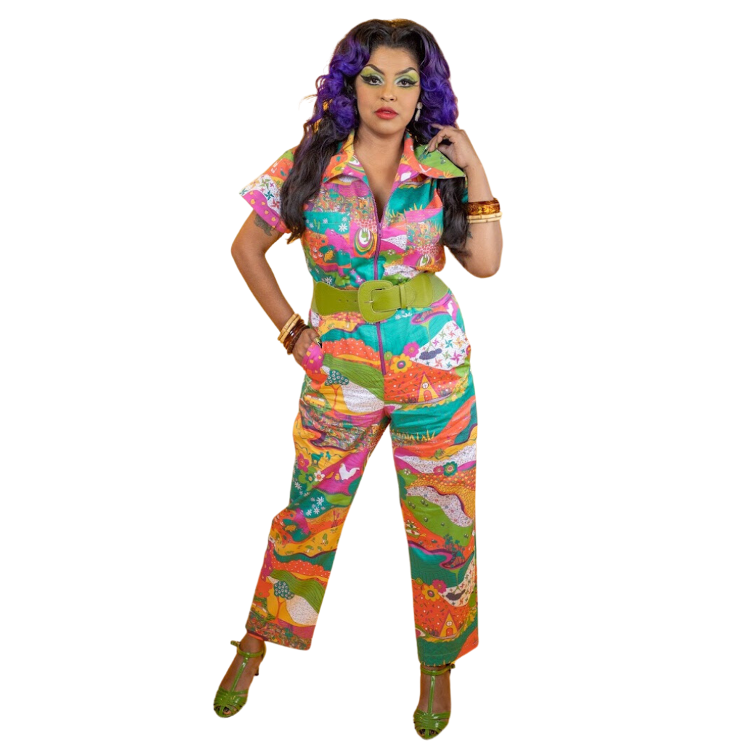 Luscious Landscape Jumpsuit in Radiant Emerald- Re-Stocked! Blue Platypus Clothing