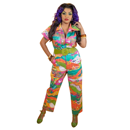 Luscious Landscape Jumpsuit in Radiant Emerald- Re-Stocked! Blue Platypus Clothing