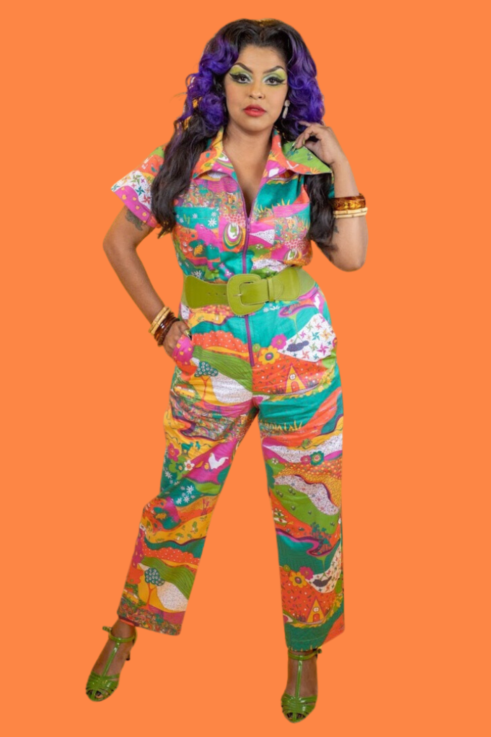 Luscious Landscape Jumpsuit in Radiant Emerald- Re-Stocked! Blue Platypus Clothing