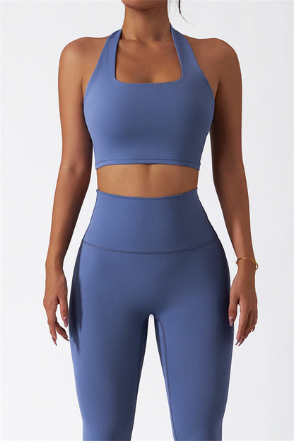 The Seraphine Halter Crop Top Leggings 2-Piece Set Fitglutes Activewear Gymwear Sportswear & Workout Clothes