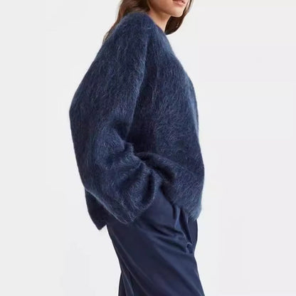 Loose Round Neck Pullover Sweater Fashion Long Sleeve Long Top For Women Clothing Grayceful LLC