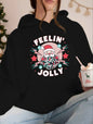 Santa Claus Print Hoodie – Women’s Christmas Pullover FitiqueFit