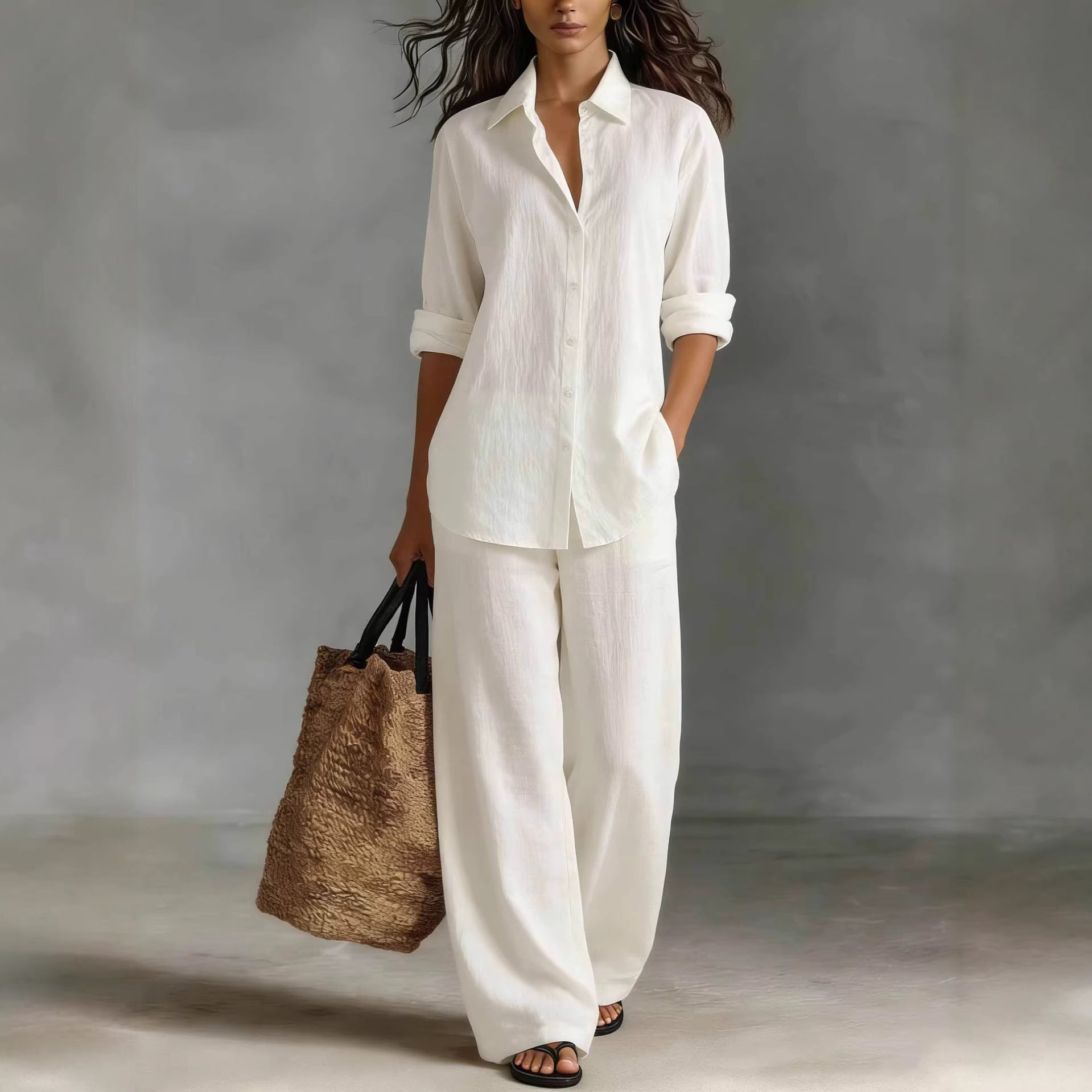 Women's Bohemian Cotton-Linen Top & Pants Set – Resort Lounge Co-ord FitiqueFit