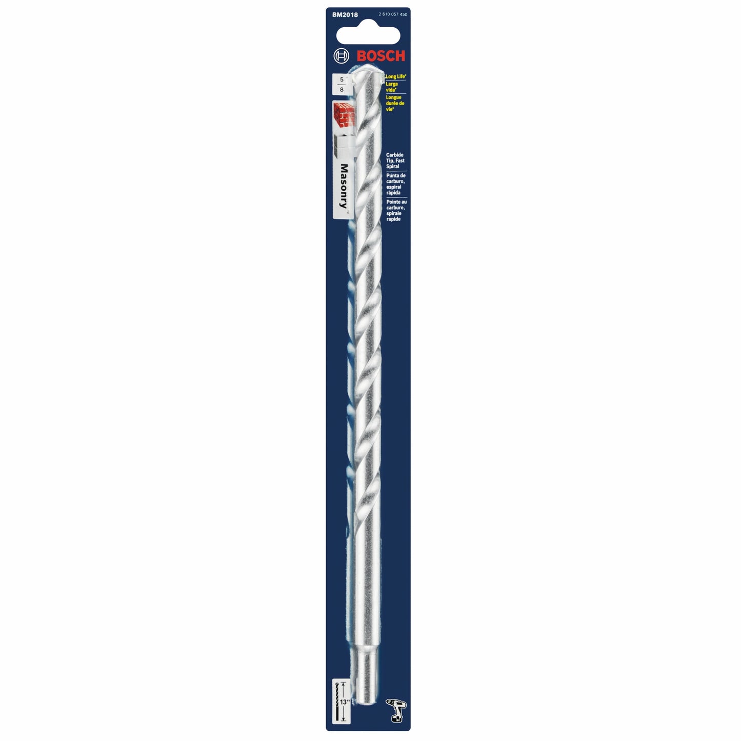 BOSCH BM2018 5/8 In. X 11 In. X 13 In. Fast Spiral Rotary Masonry Drill Bit VM Hardware