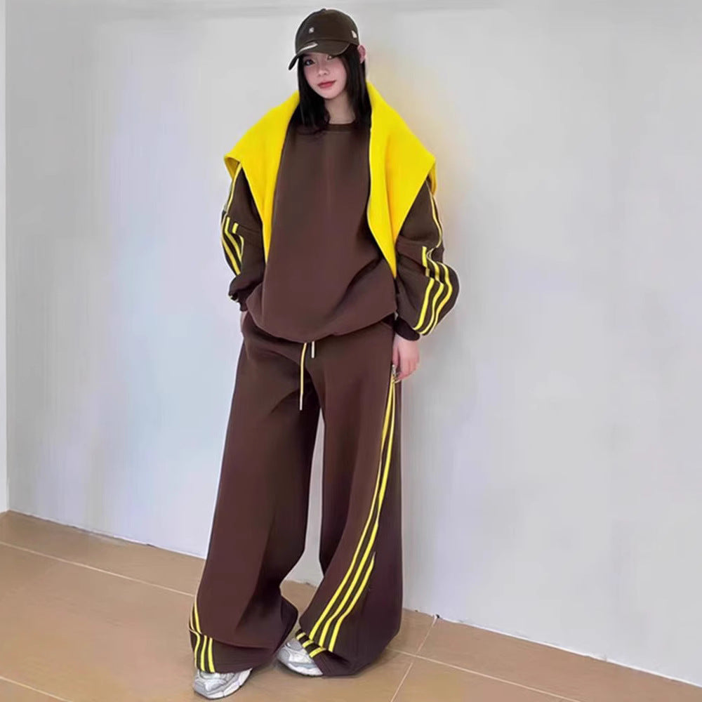 Womens Thickened AutumnWinter Hoodie And Casual Two-Piece Sports Set See size chart under “more details” The Fashion Celestial