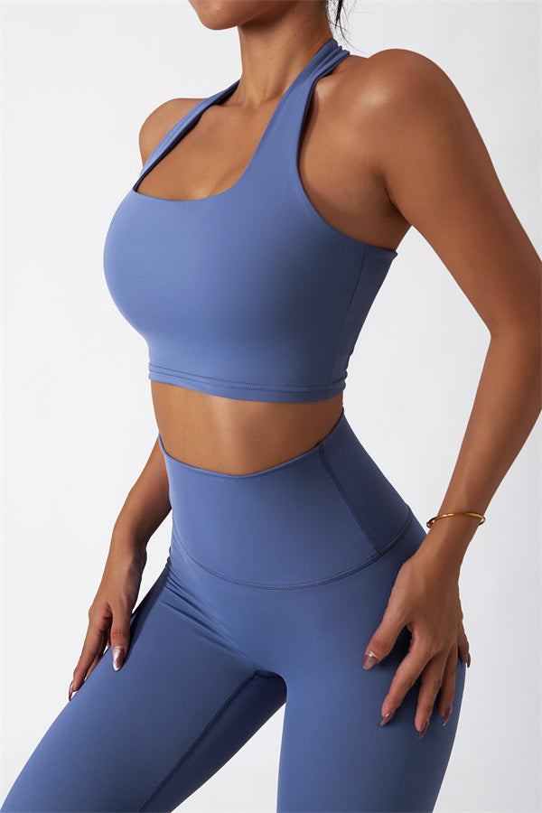 The Seraphine Halter Crop Top Leggings 2-Piece Set Fitglutes Activewear Gymwear Sportswear & Workout Clothes